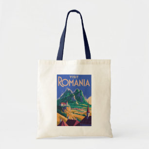 Bolso De Tela Ilustración de paisaje de Rumania Arte de viaje vi