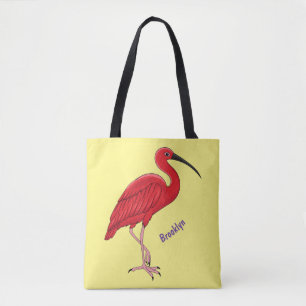 Bolso De Tela Ilustracion de pájaro ibis de escarlata personaliz