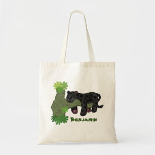 Bolso De Tela ilustracion de pantera negra de jaguar