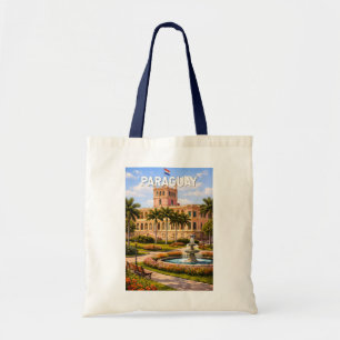 Bolso De Tela Ilustración de Paraguay Arte de Viaje Vintage