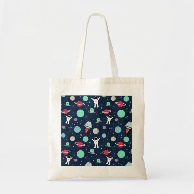 Bolso De Tela Ilustración de patrón espacial (Frente)