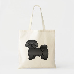 Bolso De Tela Ilustracion de perro chiita negro Tzu lindo