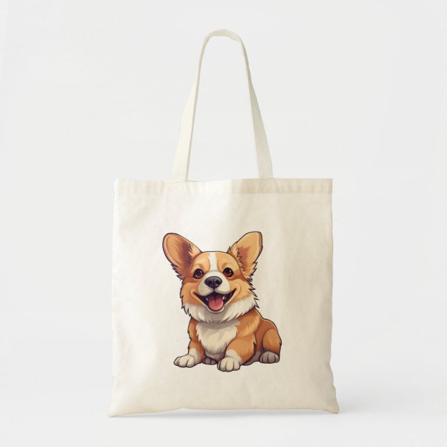 Bolso De Tela Ilustracion de perro de dibujos animados (Frente)