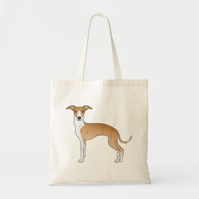 Bolso De Tela Ilustracion De Perro Gris De Amanecer Y Blanco Ita (Frente)