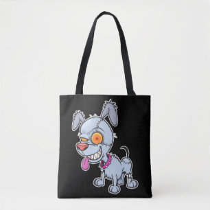 Bolso De Tela Ilustracion de perro zombi de Cute Cranky