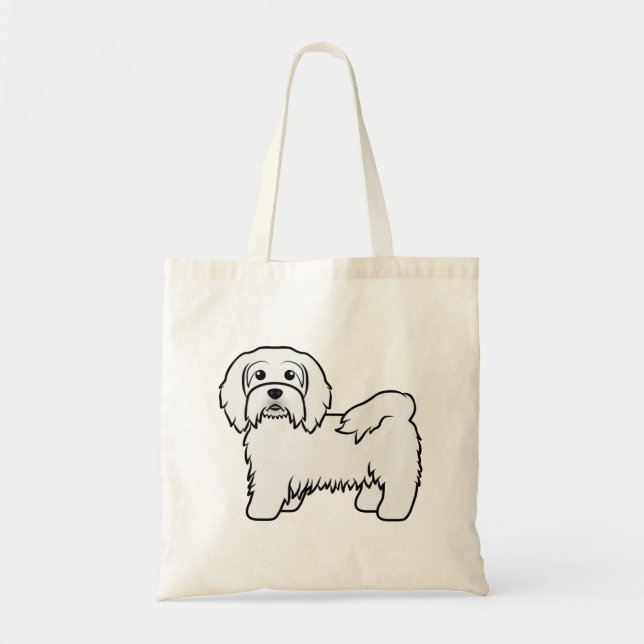 Bolso De Tela Ilustracion de perros callejero blanco (Frente)
