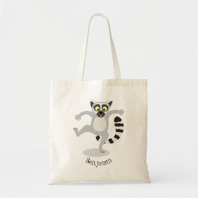 Bolso De Tela Ilustracion de personalizado bailador de lémur de  (Frente)