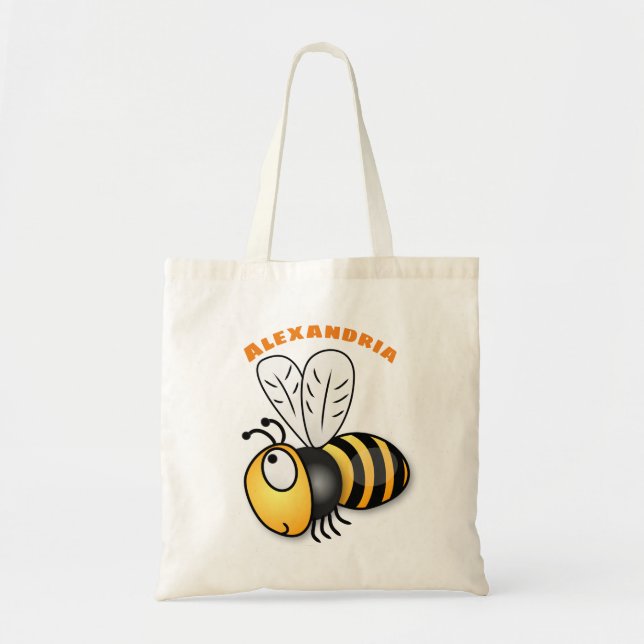 Bolso De Tela Ilustracion de personalizado de abejas alegres (Frente)