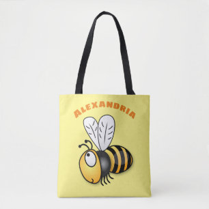 Bolso De Tela Ilustracion de personalizado de abejas alegres