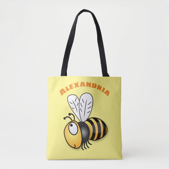 Bolso De Tela Ilustracion de personalizado de abejas alegres (Anverso)