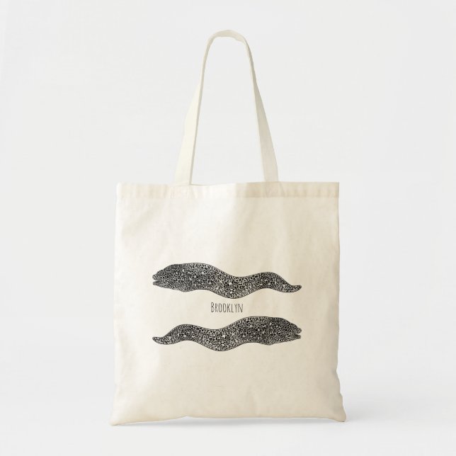 Bolso De Tela Ilustracion de personalizado de anguila negra con  (Frente)