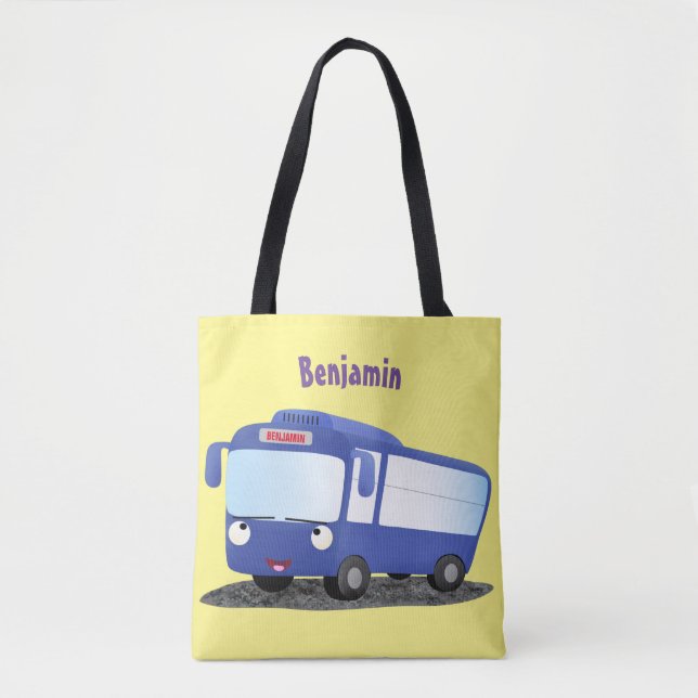 Bolso De Tela Ilustracion de personalizado de autobús moderno az (Anverso)