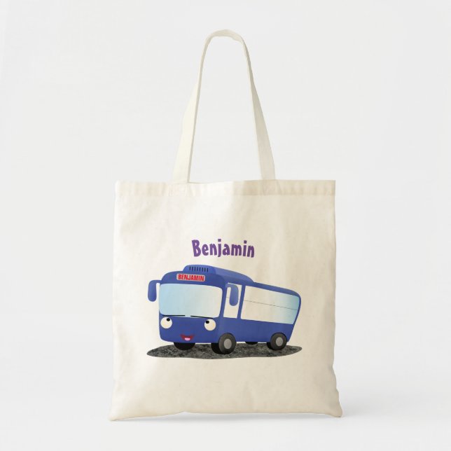 Bolso De Tela Ilustracion de personalizado de autobús moderno az (Frente)