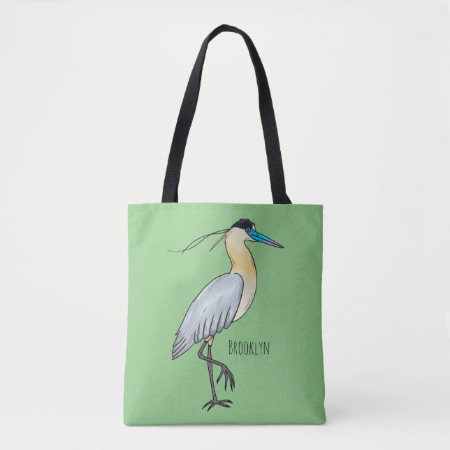 Bolso De Tela Ilustracion de personalizado de aves de garza (Anverso)