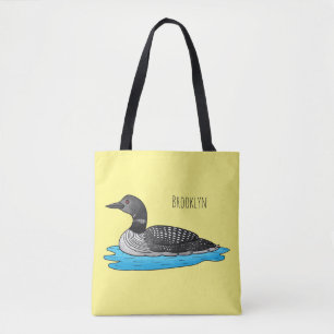Bolso De Tela Ilustracion de personalizado de aves de Loon