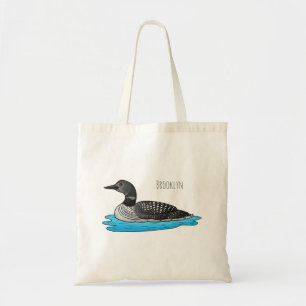 Bolso De Tela Ilustracion de personalizado de aves de Loon