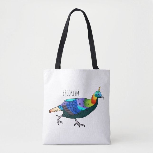 Bolso De Tela Ilustracion de personalizado de aves monales del H (Anverso)