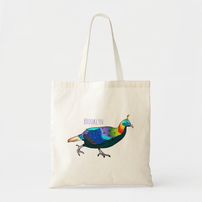 Bolso De Tela Ilustracion de personalizado de aves monales del H (Frente)
