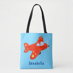 Bolso De Tela Ilustracion de personalizado de avión rojo con vue