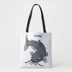 Bolso De Tela Ilustracion de personalizado de bagre cúbico