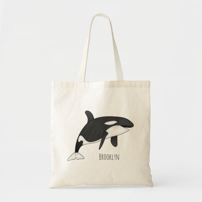 Bolso De Tela Ilustracion de personalizado de ballenas asesina (Frente)