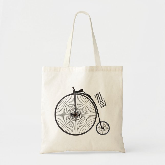 Bolso De Tela Ilustracion de personalizado de bicicletas de alta (Frente)