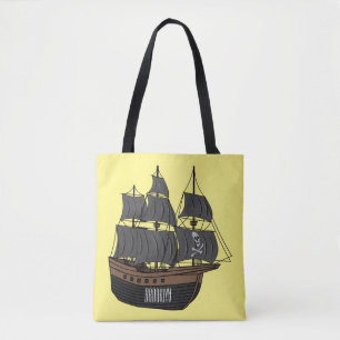 Bolso De Tela Ilustracion de personalizado de buques piratas