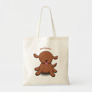 Bolso De Tela Ilustracion de personalizado de cachorro alegre