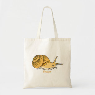 Bolso De Tela Ilustracion de personalizado de caracol amarillo