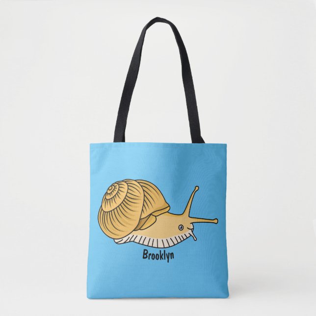 Bolso De Tela Ilustracion de personalizado de caracol amarillo (Anverso)