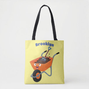 Bolso De Tela Ilustracion de personalizado de carretilla naranja
