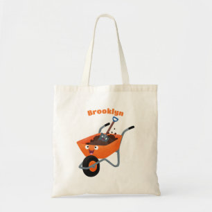 Bolso De Tela Ilustracion de personalizado de carretilla naranja