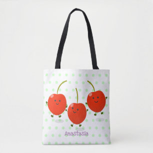 Bolso De Tela Ilustracion de personalizado de cerezas rojas de s