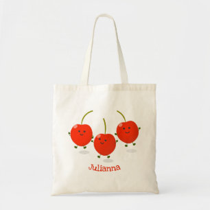 Bolso De Tela Ilustracion de personalizado de cerezas rojas de s
