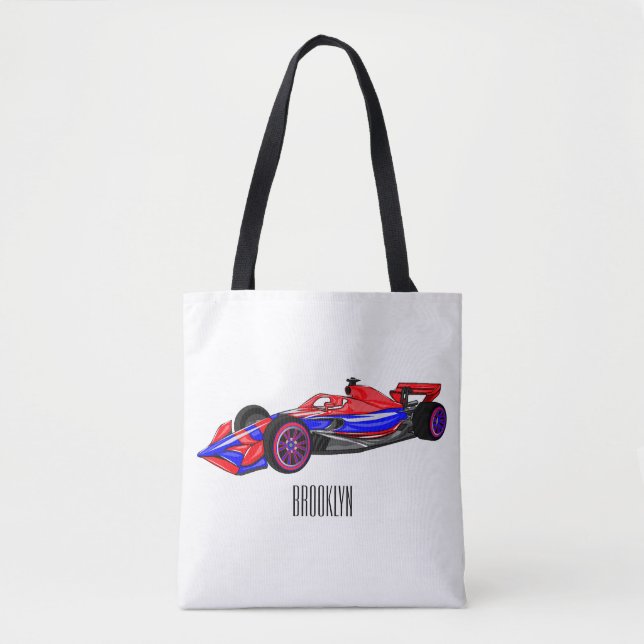 Bolso De Tela Ilustracion de personalizado de coches de carreras (Anverso)