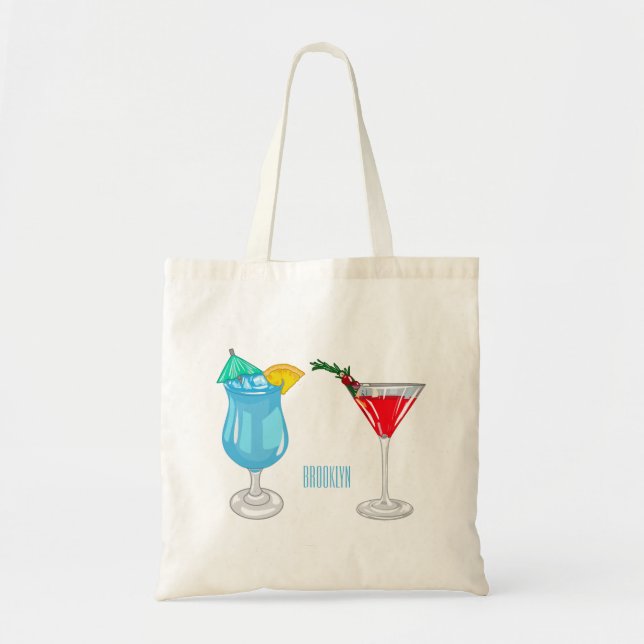 Bolso De Tela Ilustracion de personalizado de cócteles (Frente)