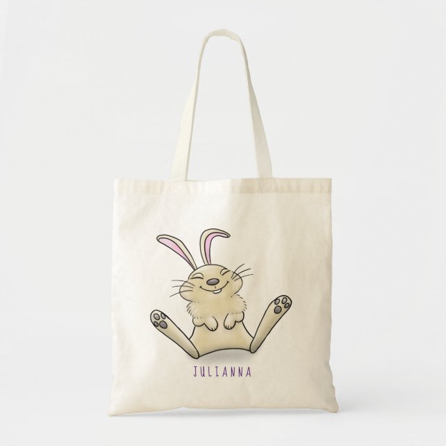 Bolso De Tela Ilustracion de personalizado de conejo de conejo d (Frente)