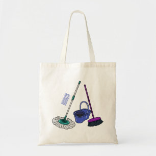 Bolso De Tela Ilustracion de personalizado de escobas y mopas