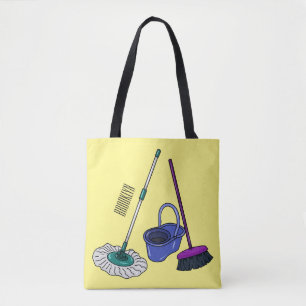 Bolso De Tela Ilustracion de personalizado de escobas y mopas