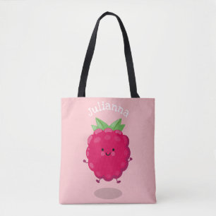 Bolso De Tela Ilustracion de personalizado de frambuesa alegre