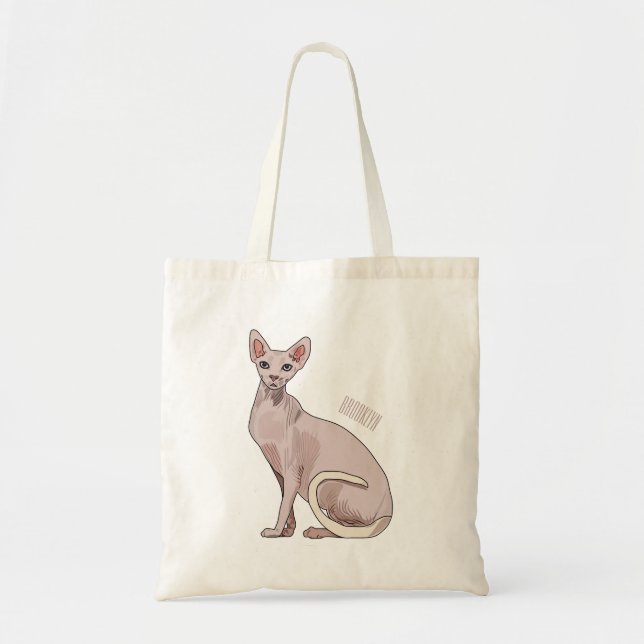 Bolso De Tela Ilustracion de personalizado de gatos Sfinx (Frente)