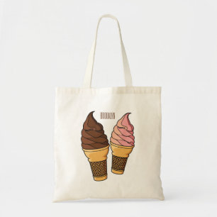 Bolso De Tela Ilustracion de personalizado de helado de cono