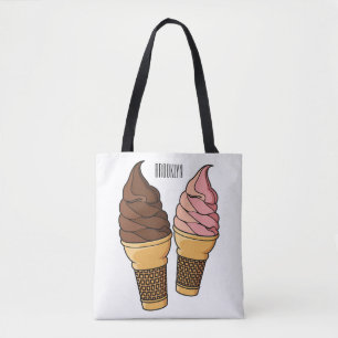 Bolso De Tela Ilustracion de personalizado de helado de cono