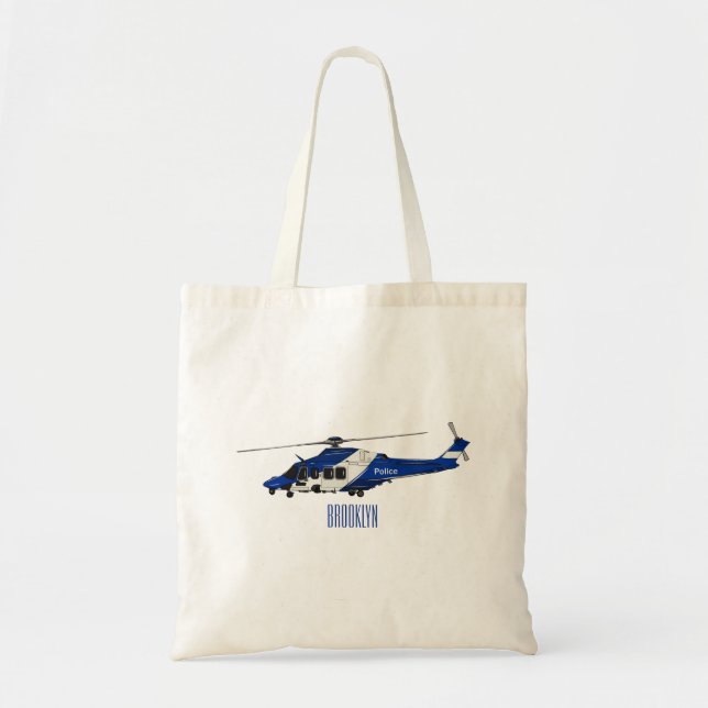 Bolso De Tela Ilustracion de personalizado de helicópteros de la (Frente)