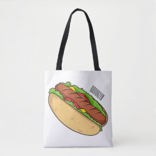 Bolso De Tela Ilustracion de personalizado de hot dog