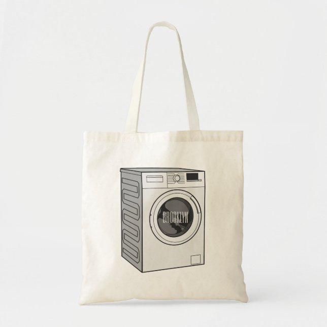 Bolso De Tela Ilustracion de personalizado de lavadora (Frente)