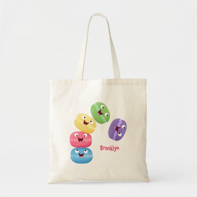 Bolso De Tela Ilustracion de personalizado de macarons graciosos (Frente)