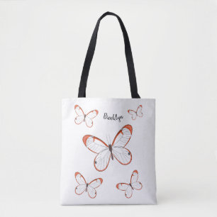 Bolso De Tela Ilustracion de personalizado de mariposa de vidrio
