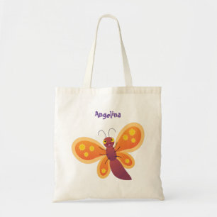 Bolso De Tela Ilustracion de personalizado de mariposa naranja f