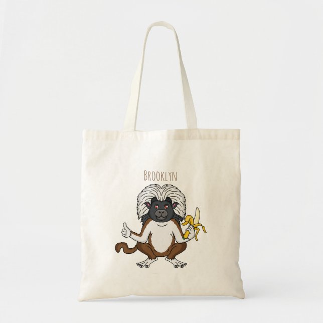 Bolso De Tela Ilustracion de personalizado de mono Tamarin Top d (Frente)